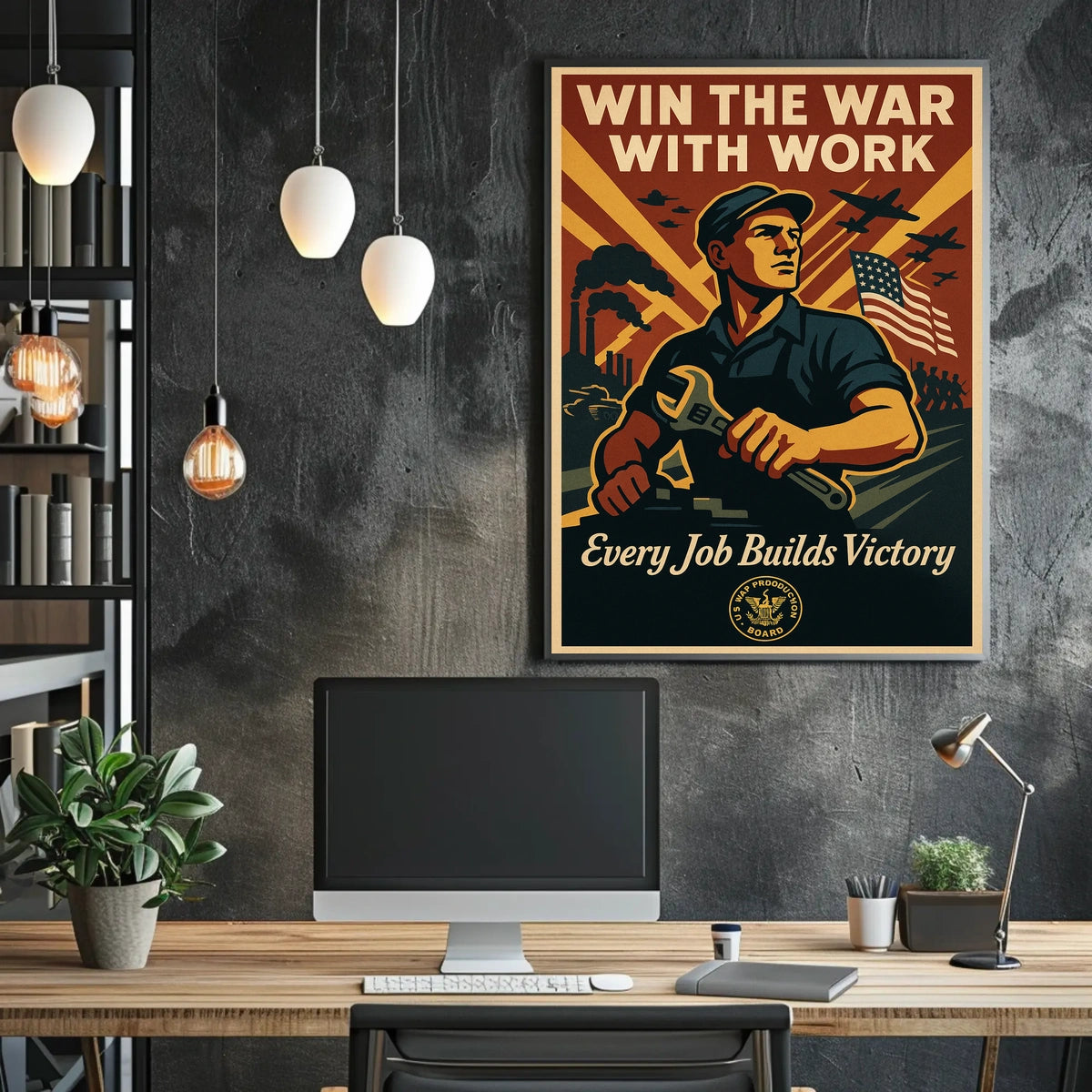 Win The War With Work Poster