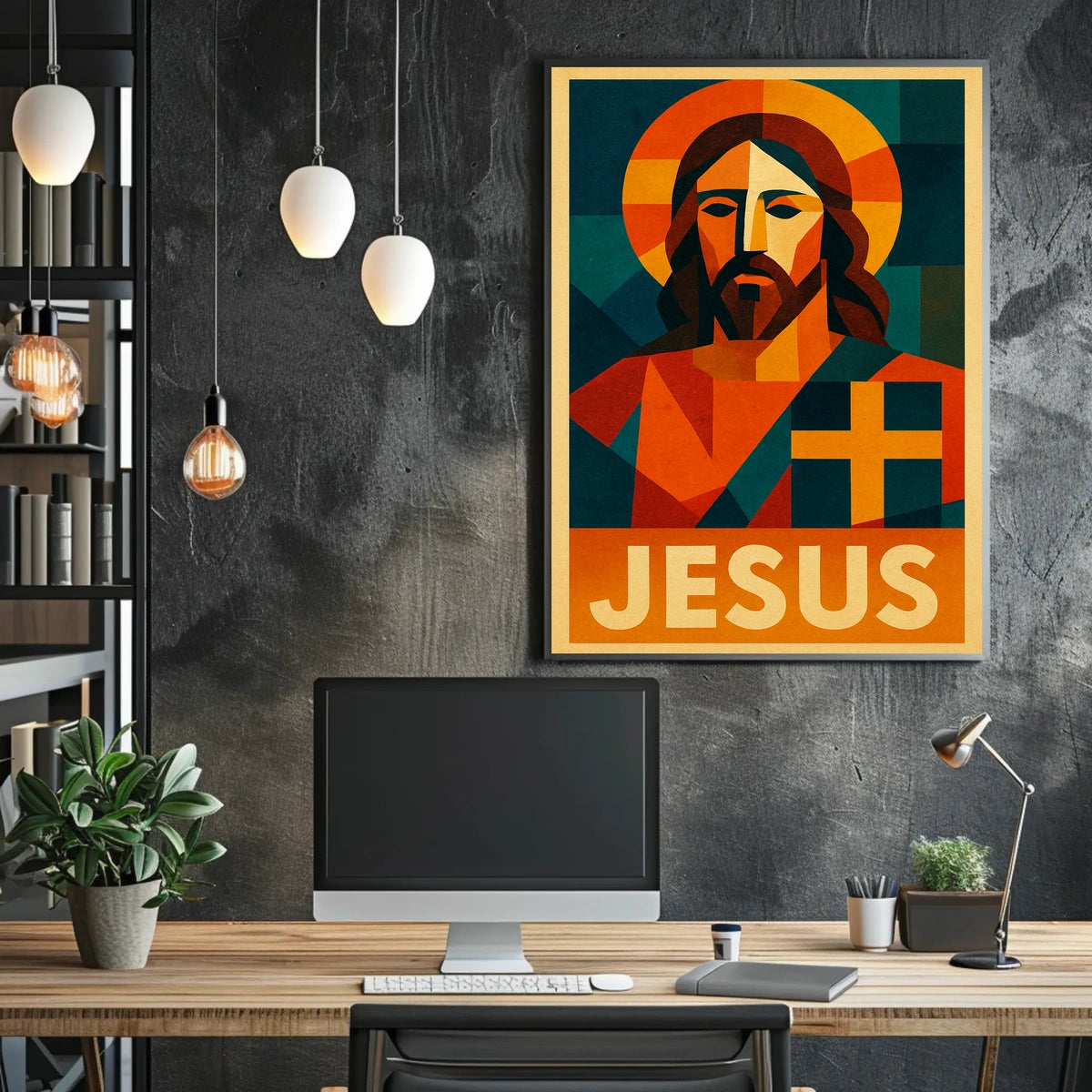 Jesus Iconic Representation Poster