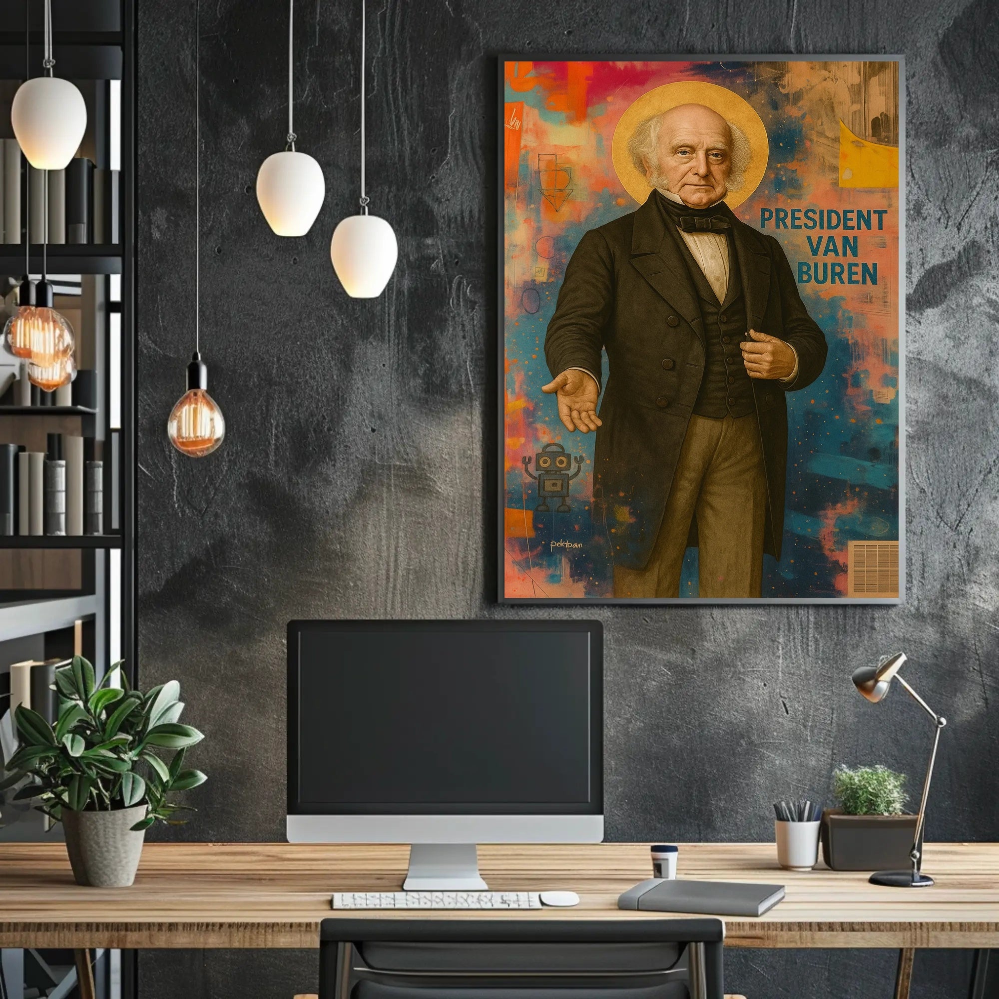 President Van Buren Abstract Iconic Political Art Poster
