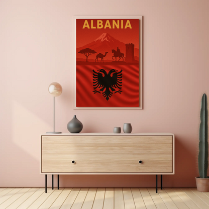 Albania's Historic Splendor Captured in Travel Poster