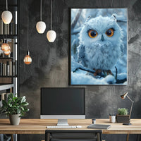 Majestic Snowy Owl Photorealistic Winter Poster PosterGoat