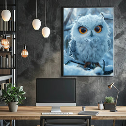 Majestic Snowy Owl Photorealistic Winter Poster PosterGoat