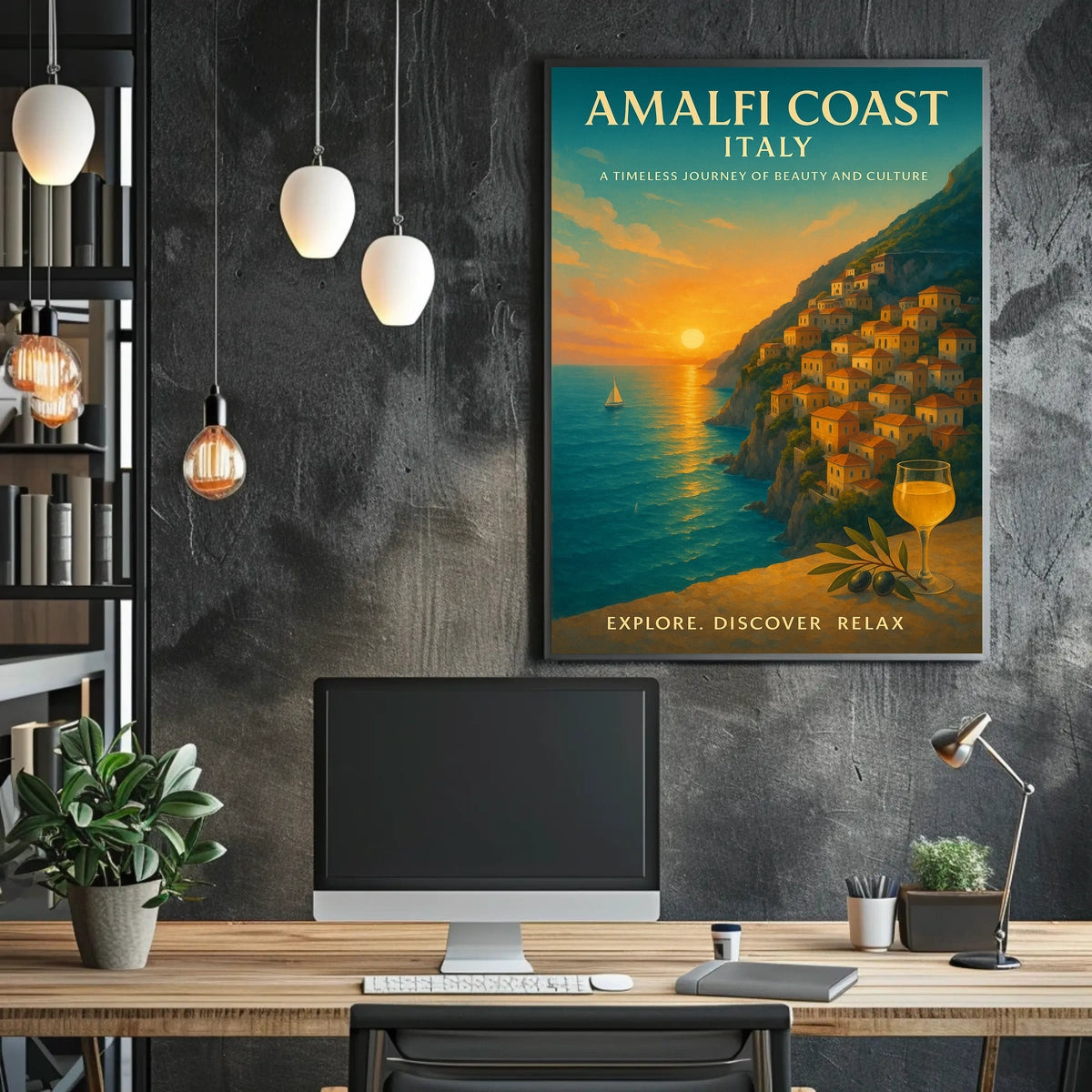 Amalfi Coast Sunset Beauty Culture Poster