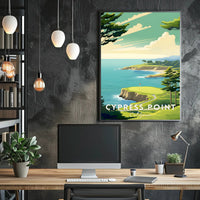 Cypress Point Coastal Golf Travel Poster