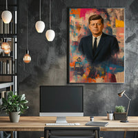 JFK Artistic Vibrant Portrait Abstract, Artistic, or Pop Culture Poster
