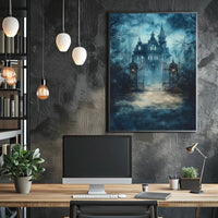 Haunted Manor At Dusk Poster
