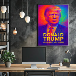 Donald Trump 47th President of the United States Neon Gradient Overlay Poster