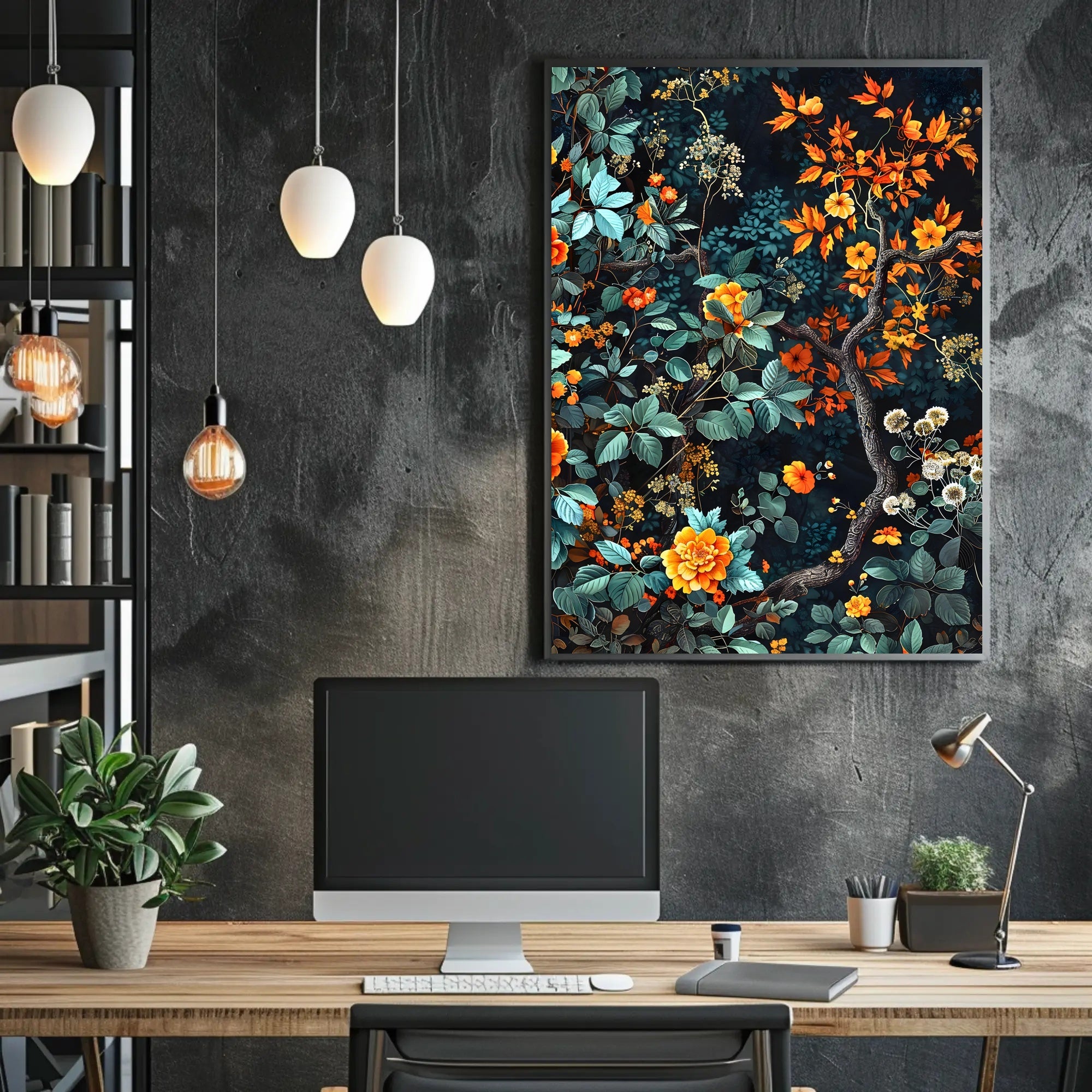Autumnal Botanical Symphony Wall Art Print