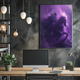 Skeletal Rider on Ghostly Horse: Fantasy or Mythology Poster PosterGoat