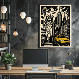 Iconic New York Poster Bold Urban Wall Art for Living Rooms