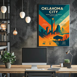 Oklahoma City Skyline: Urban or Cityscape Poster PosterGoat