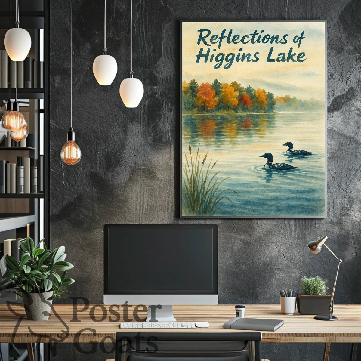 Higgins Lake Autumn Serenity - Artistic Poster