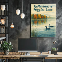 Higgins Lake Autumn Serenity - Artistic Poster