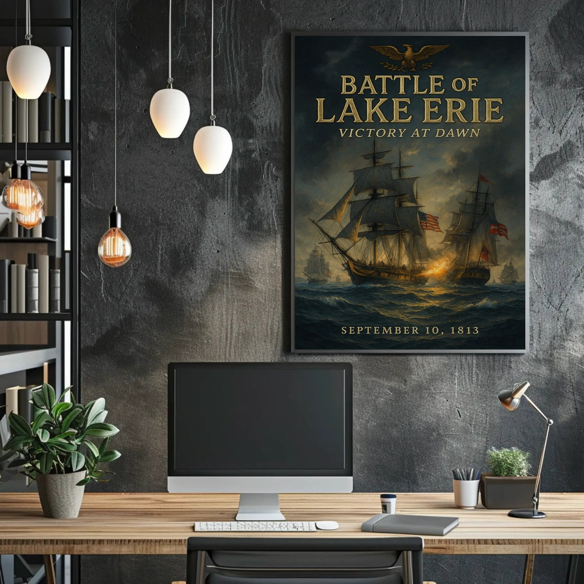 Battle Of Lake Erie Victory At Dawn Poster