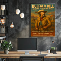 Buffalo Bill Tribute Western Poster Vintage Wall Art
