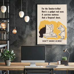 Don't Smoke in Bed Safety Poster PosterGoat