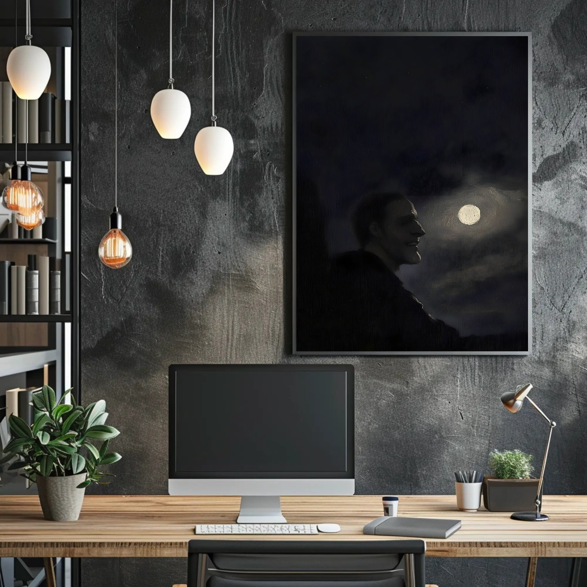 Moonlit Silhouette: Dark Night Fantasy or Mythology Poster PosterGoat