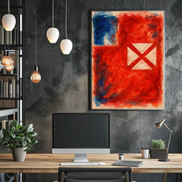 Abstract Red And Blue Composition Poster