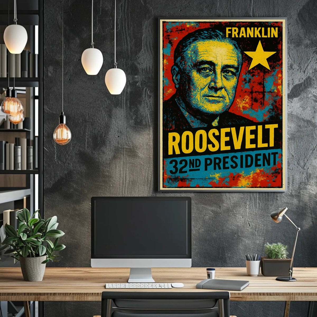 Franklin D. Roosevelt 32nd President of the United States Graffiti Pop Art Poster