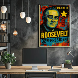 Franklin D. Roosevelt 32nd President of the United States Graffiti Pop Art Poster