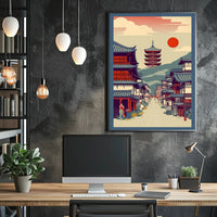 Tranquil Japanese Street Scene Poster