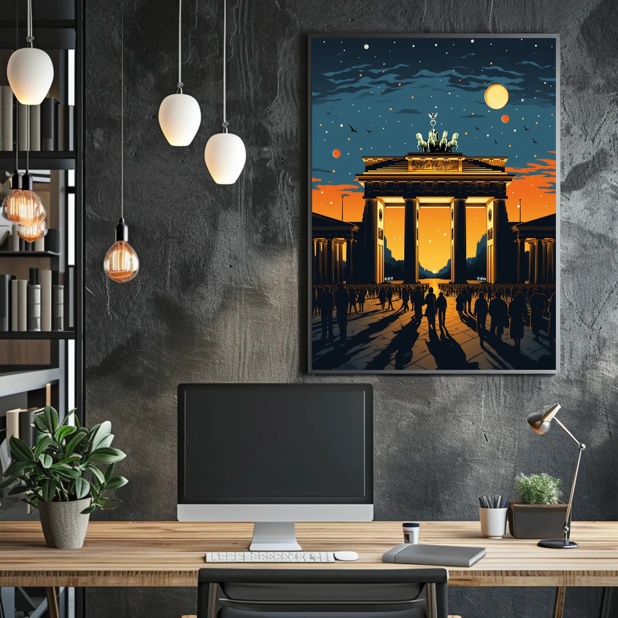 Sunset At The Brandenburg Gate Poster
