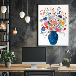 Vibrant Floral Still-Life Illustration Abstract or Artistic Poster PosterGoat
