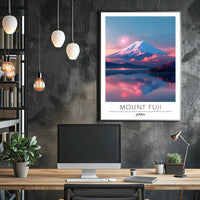 Mount Fuji Tranquil Reflection Travel Poster