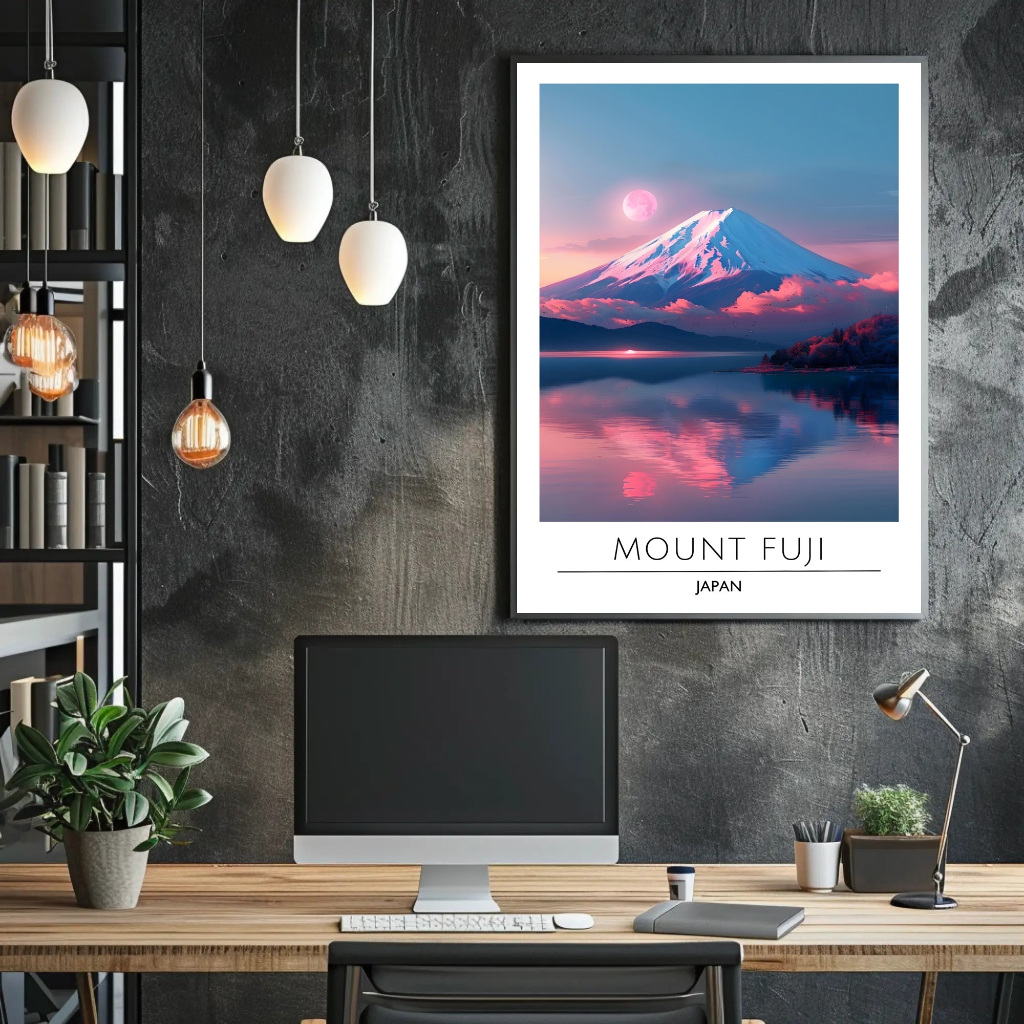 Mount Fuji Tranquil Reflection Travel Poster