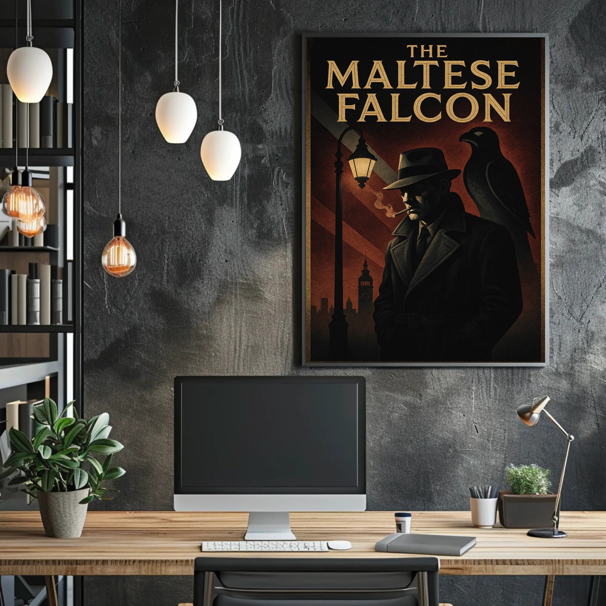 The Maltese Falcon Classic Noir Movie Pop Culture Poster