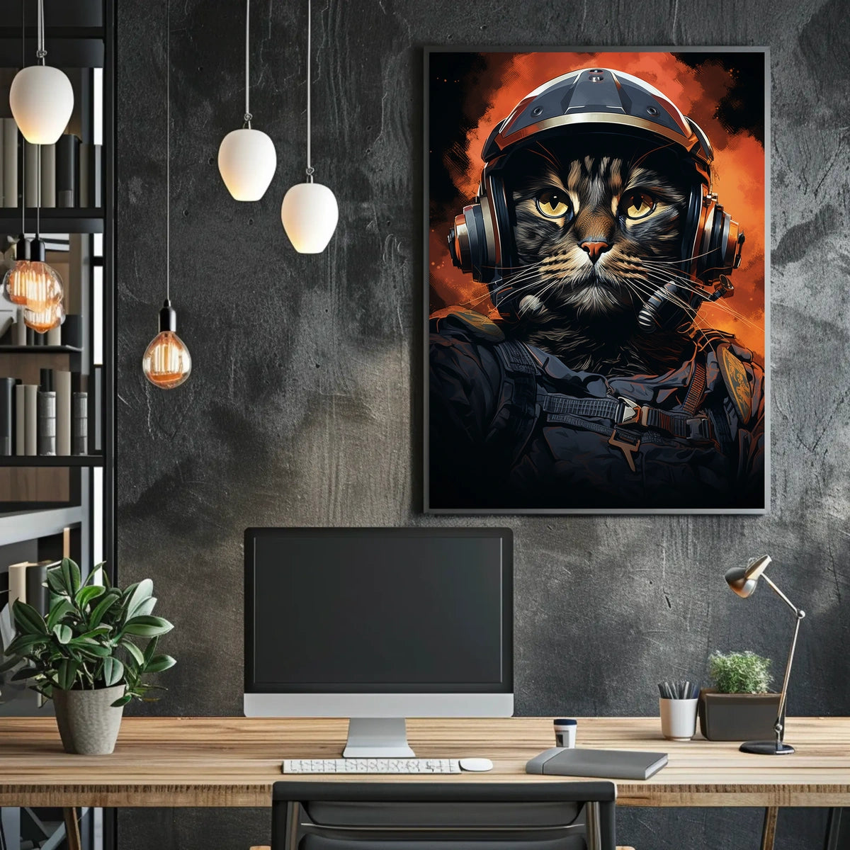 Cat Astronaut Adventure Poster: Bold and Futuristic