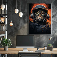 Cat Astronaut Adventure Poster: Bold and Futuristic
