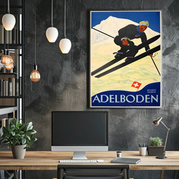 Adelboden Skiing Adventure Poster