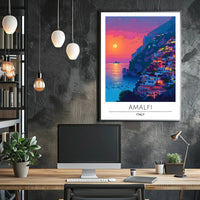 Amalfi Coast Sunset: Dreamy Travel Poster
