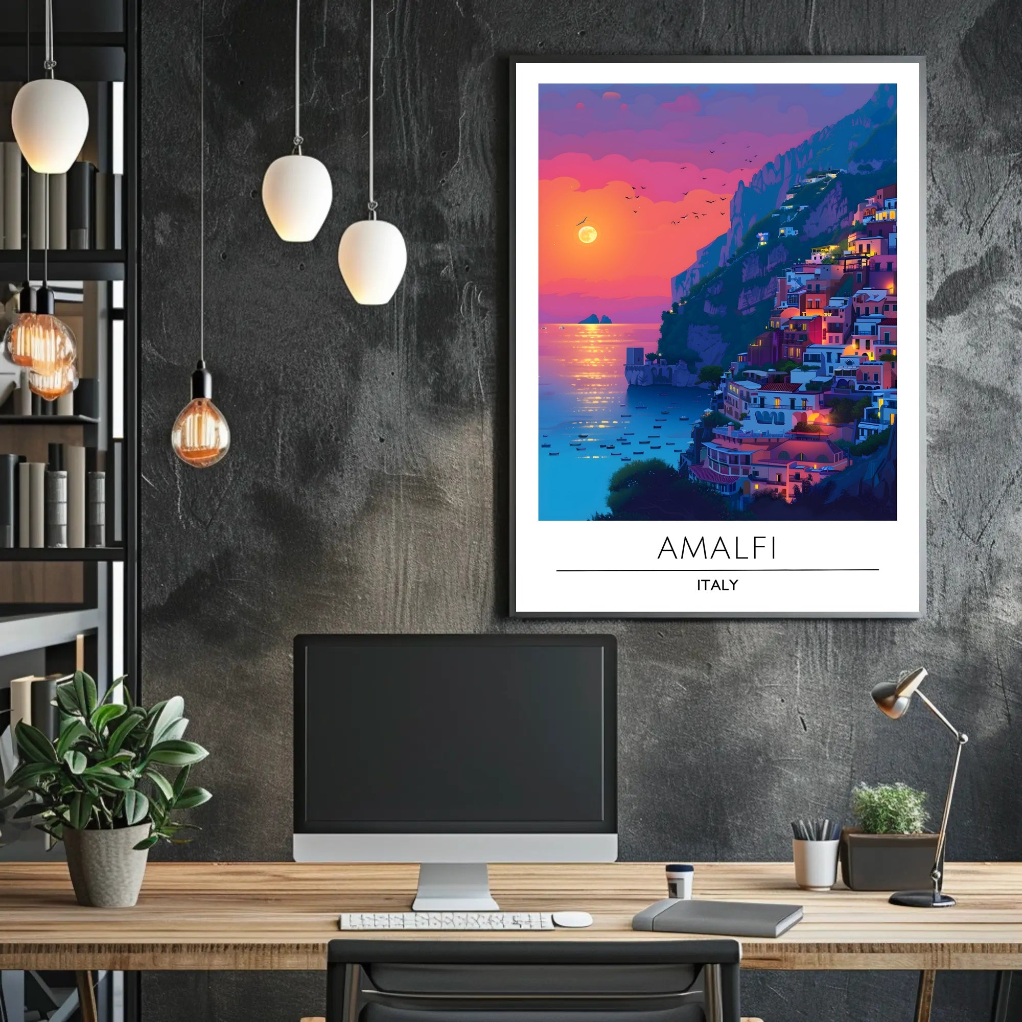 Amalfi Coast Sunset: Dreamy Travel Poster