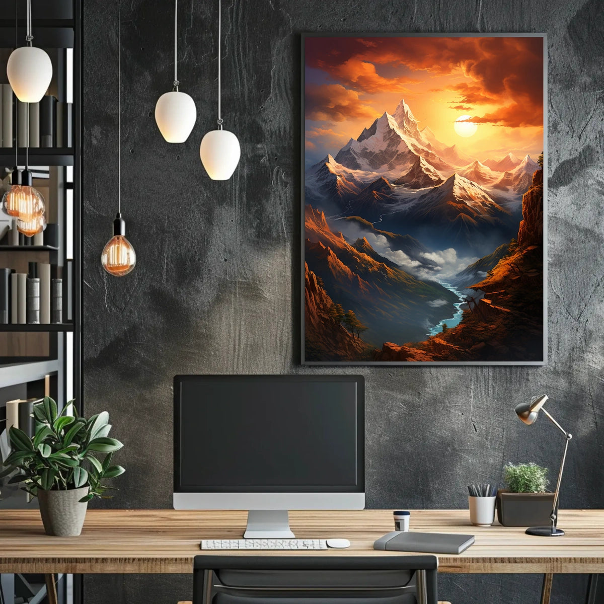 Breathtaking Himalayan Sunset Landscape Poster