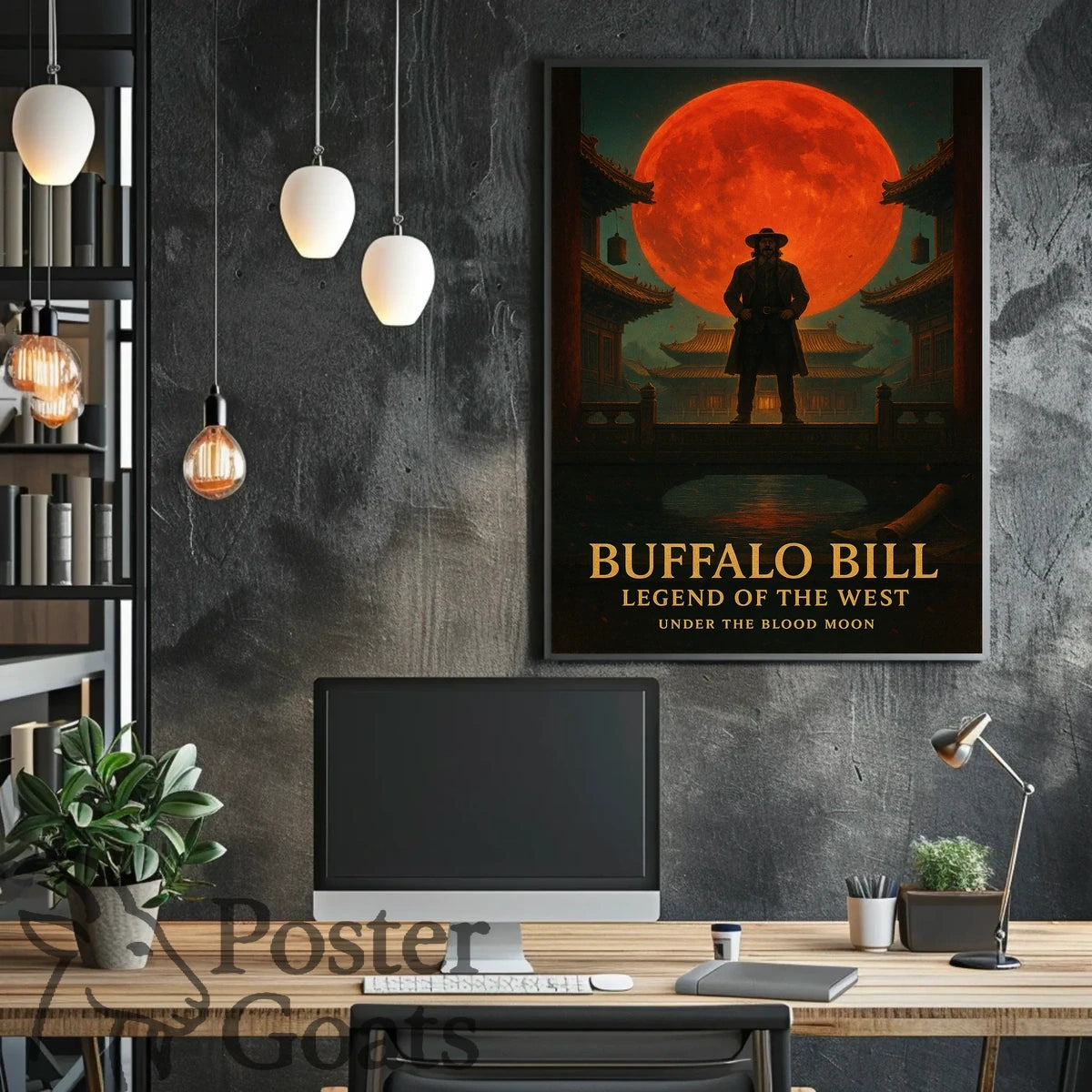 Buffalo Bill Under Blood Moon Cultural Heritage Poster