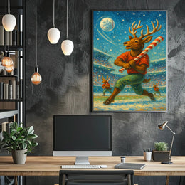 Reindeer Baseball Showdown Poster