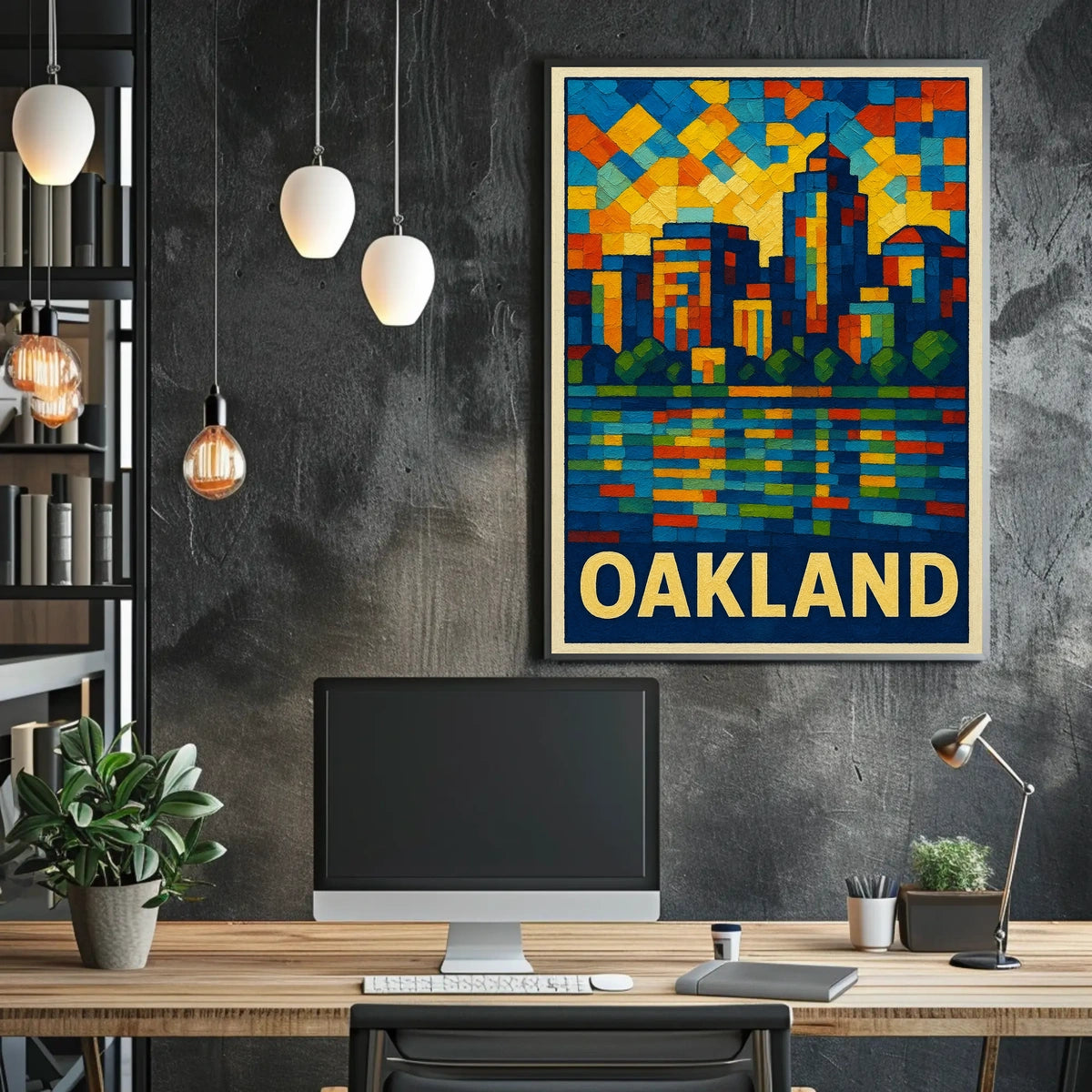 Oakland Skyline Mosaic Poster