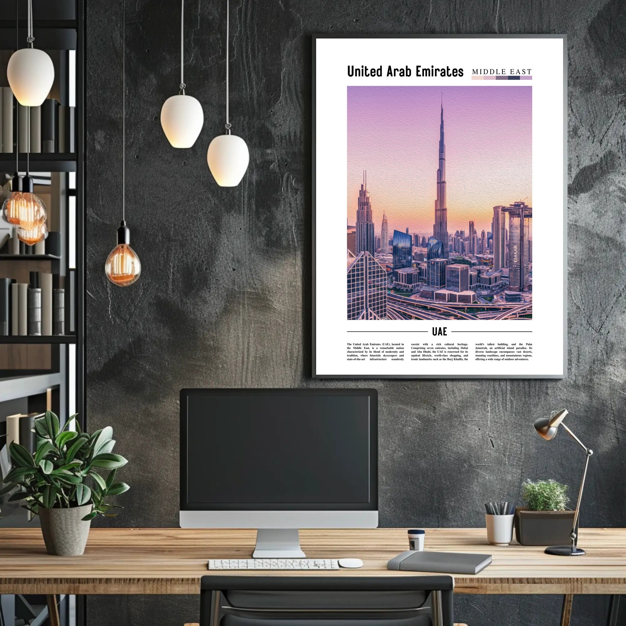 UAE Skyscraper Panorama Modern Cityscape Urban or Cityscape Poster PosterGoat