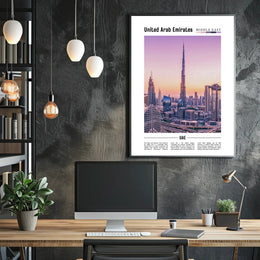 UAE Skyscraper Panorama Modern Cityscape Urban or Cityscape Poster PosterGoat