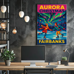 Fairbanks Aurora Christmas Poster