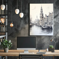 Amsterdam Canal Art Print European Travel Poster