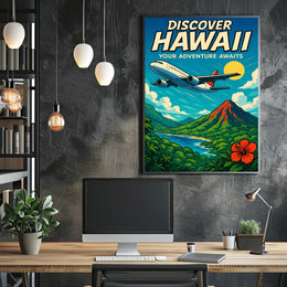 Discover Hawaii Travel Poster Art Print PosterGoat