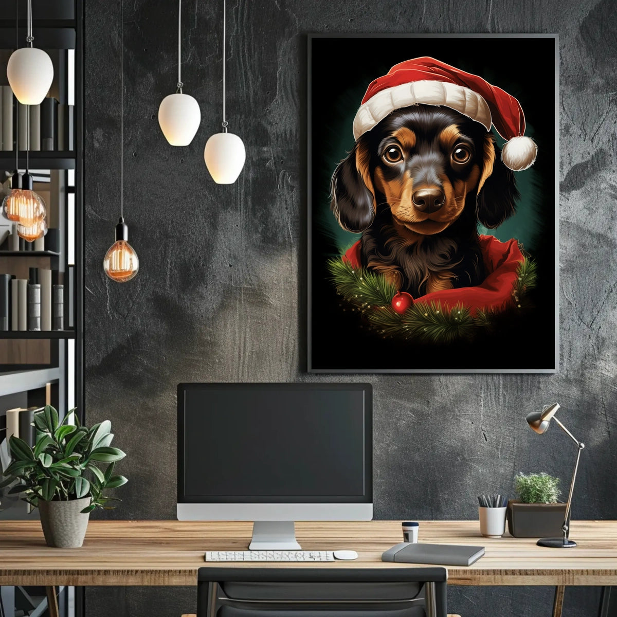 Dachshund Holiday Cheer Christmas Dog Breed Poster