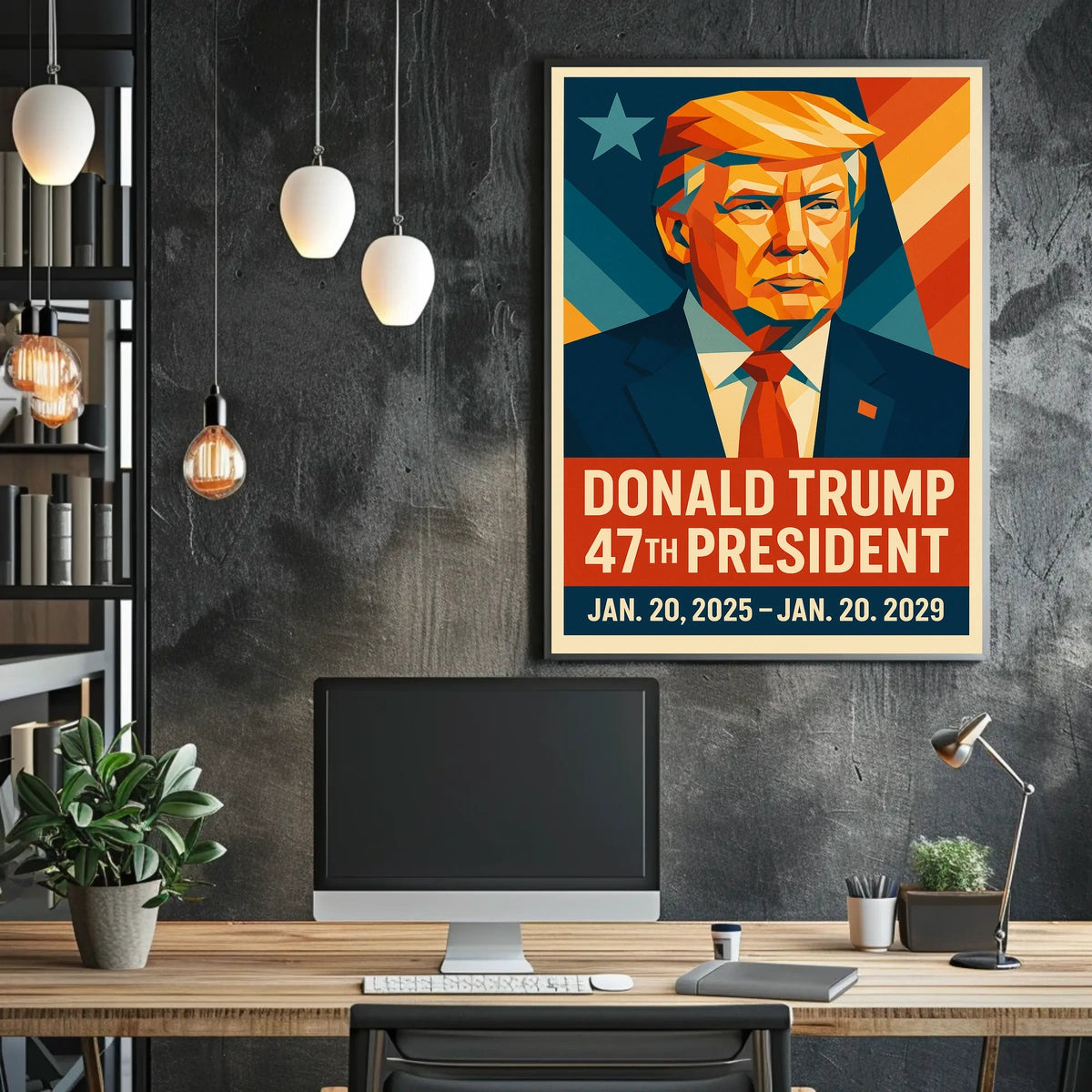 President Donald Trump Visionary Leader in Technicolor Poster