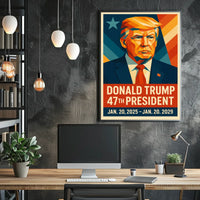 President Donald Trump Visionary Leader in Technicolor Poster