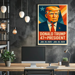 President Donald Trump Visionary Leader in Technicolor Poster