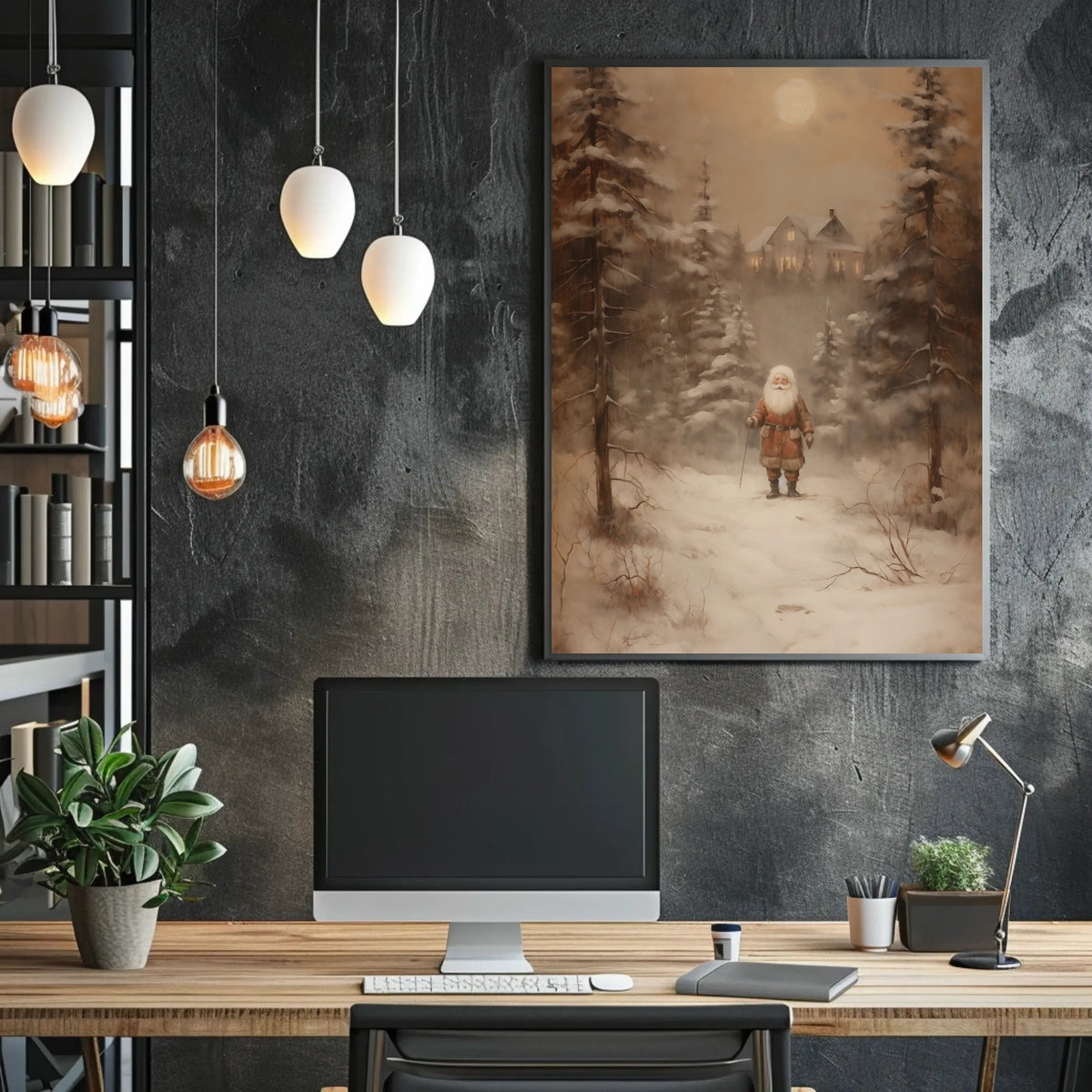 Winter Wonderland With Santa Poster