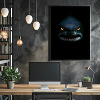 Shark's Menacing Glare: Realistic Animal Poster